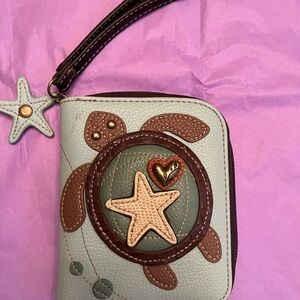 Chala Bags 8 Slot Sea Turtle Zip AroundWallet Wristlet Coin Purse